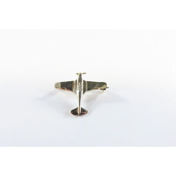 Vintage Sterling Silver Prop Plane Fighter Plane Brooch Pin 1" x 1 1/4" - Picture 1 of 6